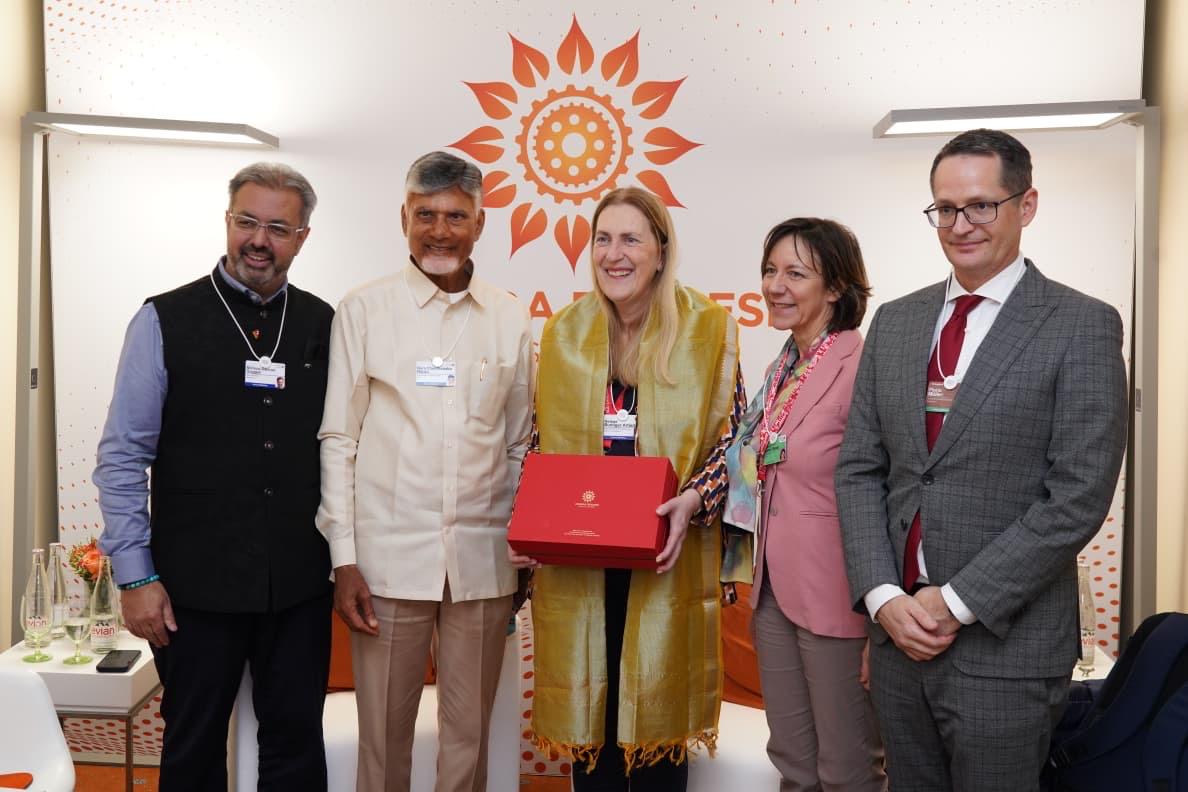 CM Chandrababu Naidu Continues High-Level Engagements at Davos on Day Three